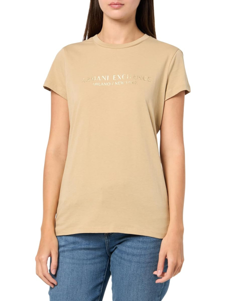 Жіноча футболка з логотипом Armani Exchange 1159849373 (Бежевий XL)