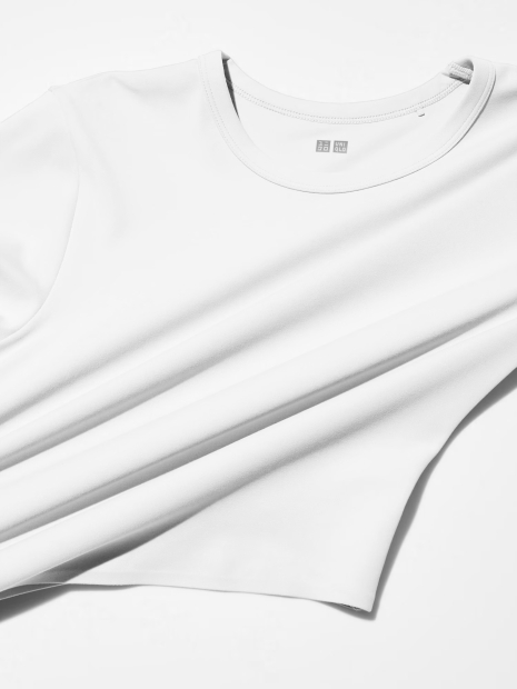 Укороченная футболка UNIQLO с технологией AIRism 1159849538 (Белый XS)