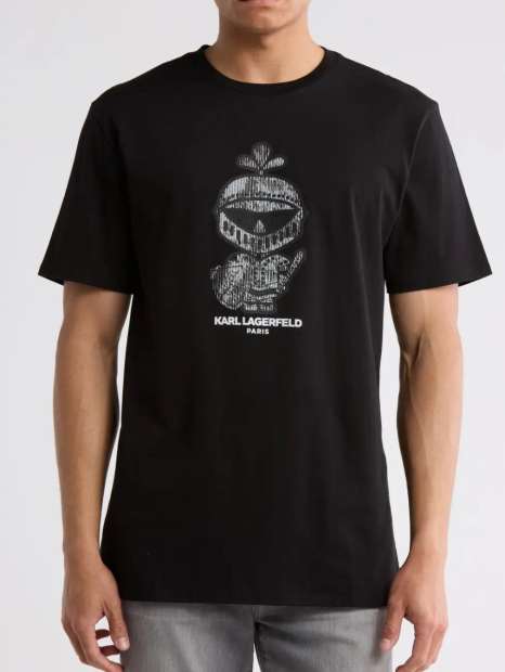 Жіноча футболка Karl Lagerfeld Paris з принтом 1159849656 (Чорний L)