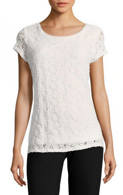 Женская кружевная футболка Karl Lagerfeld Paris 1159849668 (Молочный XS)