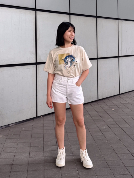 Футболка UNIQLO с принтом SKULLPANDA 1159849746 (Молочный S)