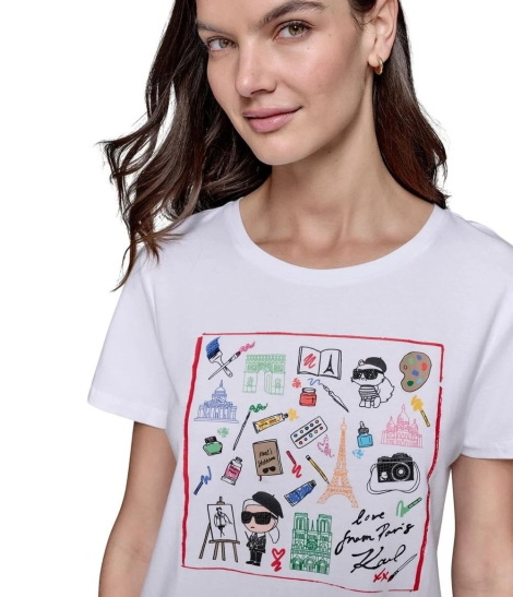 Жіноча футболка Karl Lagerfeld Paris з принтом 1159849816 (Білий S)