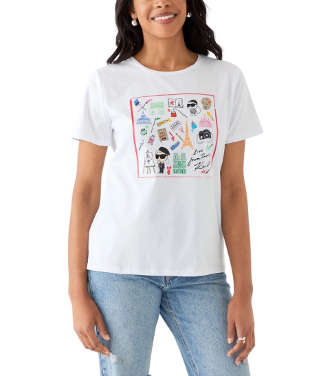 Жіноча футболка Karl Lagerfeld Paris з принтом 1159849816 (Білий S)