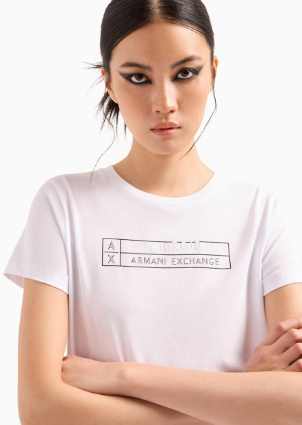 Женская футболка Armani Exchange с логотипом 1159849971 (Белый L)