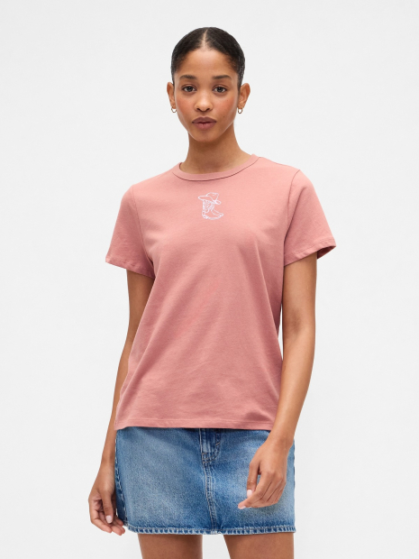 Жіноча футболка GAP з принтом 1159850019 (Рожевий XXL)