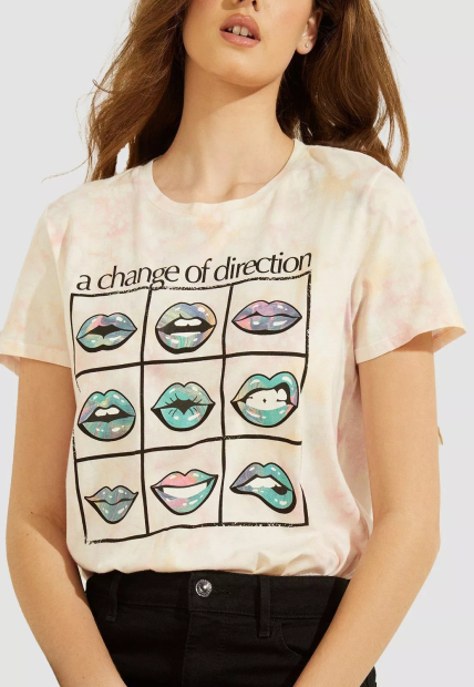 Женская яркая футболка тай-дай GUESS с принтом 1159850041 (Разные цвета XS)