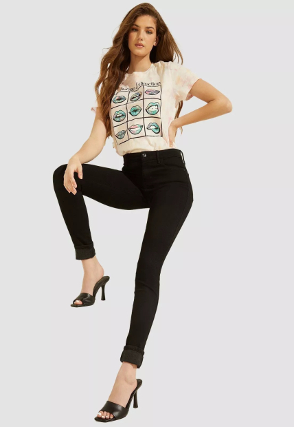 Женская яркая футболка тай-дай GUESS с принтом 1159850041 (Разные цвета XS)