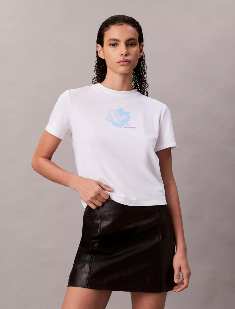 Жіноча футболка Calvin Klein з принтом 1159850173 (Білий XS)