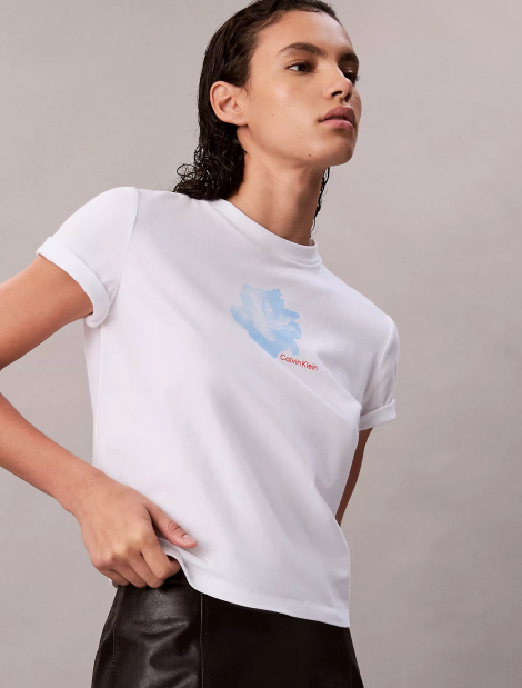 Жіноча футболка Calvin Klein з принтом 1159850173 (Білий XS)