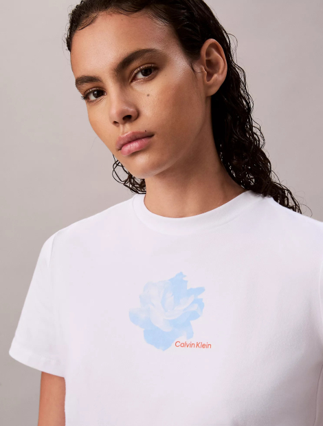Жіноча футболка Calvin Klein з принтом 1159850173 (Білий XS)