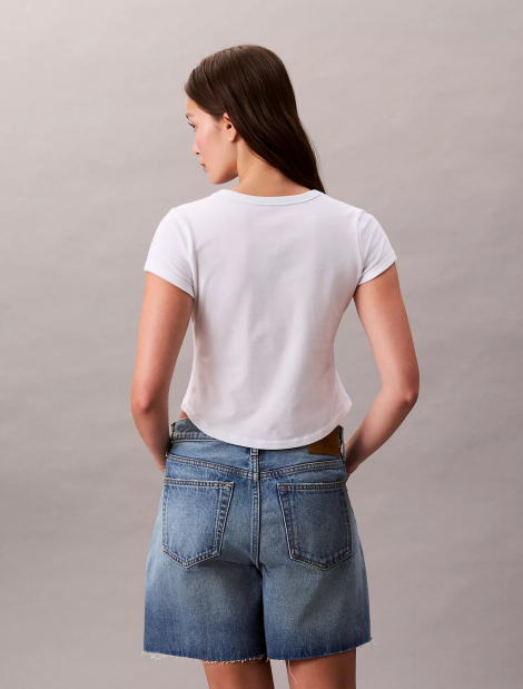 Жіноча футболка Calvin Klein з оксамитовим логотипом 1159850182 (Білий XS)