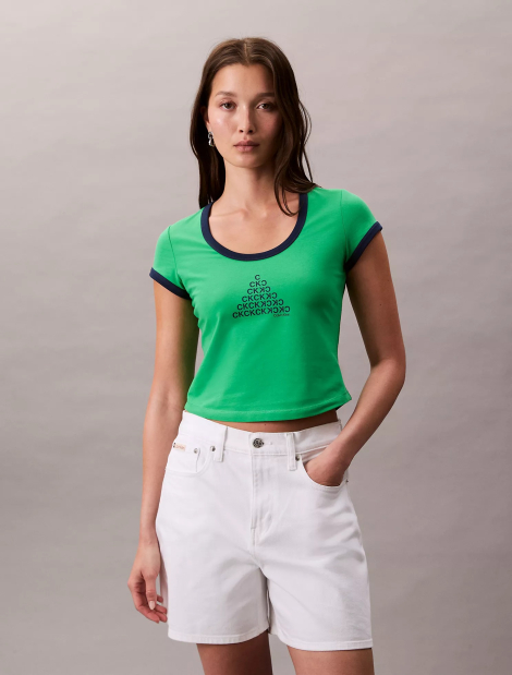 Жіноча футболка Calvin Klein з логотипом 1159850187 (Зелений XS)