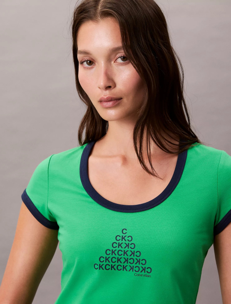 Жіноча футболка Calvin Klein з логотипом 1159850187 (Зелений XS)