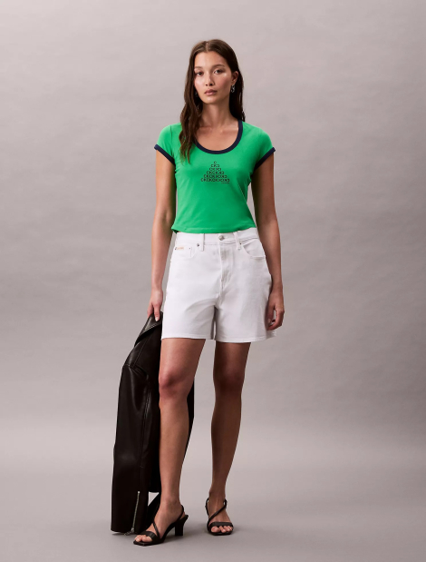 Жіноча футболка Calvin Klein з логотипом 1159850187 (Зелений XS)