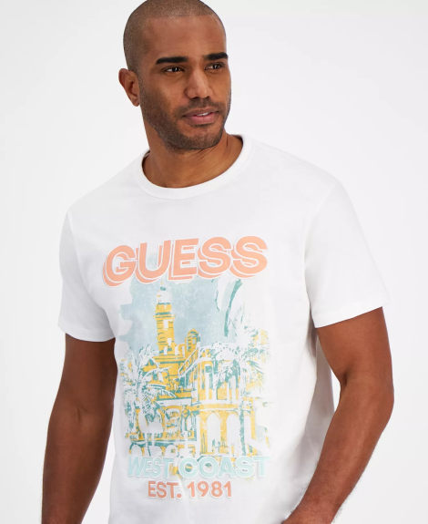 Чоловічі футболки Guess з принтом 1159850469 (Білий XXL)