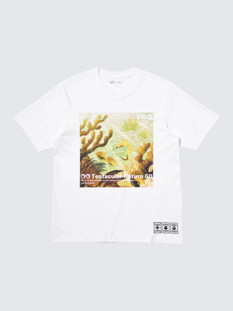 Футболка с рисунком Pokemon Omanyte UNIQLO 1159850808 (Белый M)