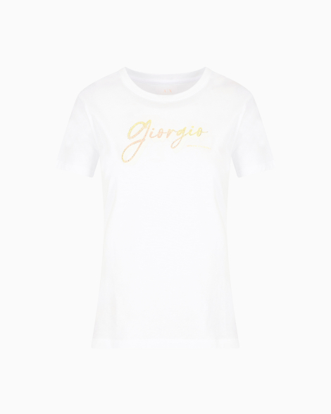 Женская футболка Armani Exchange со стразами 1159850817 (Белый XL)