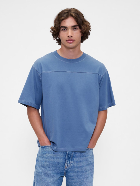 Футболка чоловіча GAP з контрастними рядками 1159850829 (Синій M)