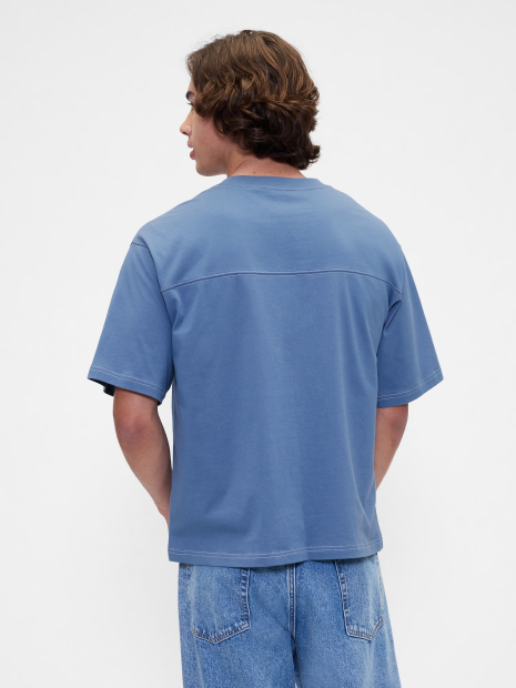 Футболка чоловіча GAP з контрастними рядками 1159850829 (Синій M)