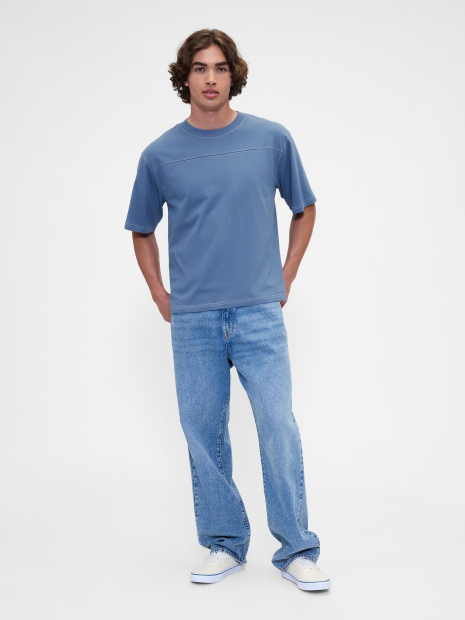 Футболка чоловіча GAP з контрастними рядками 1159850829 (Синій M)