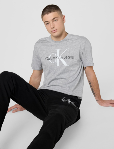 Чоловічі футболки з логотипом Calvin Klein 1159850983 (Сірий L)
