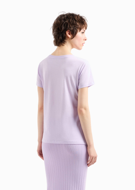 Женская футболка Armani Exchange с логотипом 1159851046 (Сиреневый S)