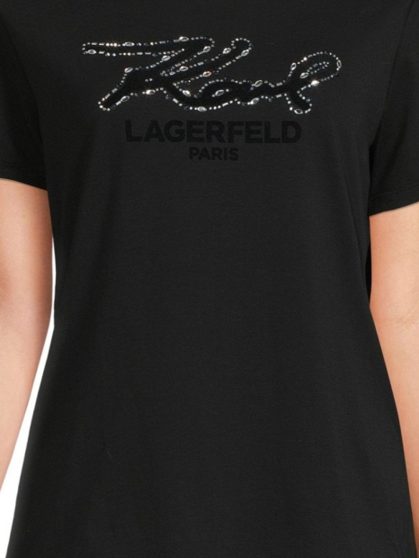 Женская футболка Karl Lagerfeld Paris с логотипом 1159851050 (Черный S)