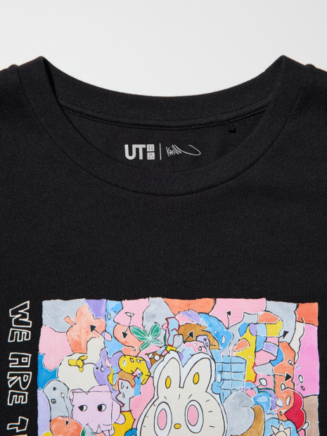 Футболка с принтом Labubu POP MART UT UNIQLO 1159851116 (Черный L)