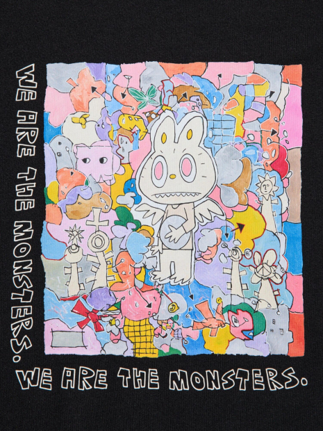 Футболка с принтом Labubu POP MART UT UNIQLO 1159851116 (Черный L)