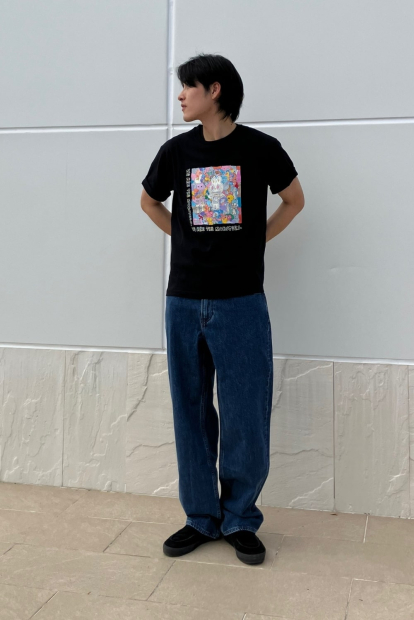 Футболка с принтом Labubu POP MART UT UNIQLO 1159851116 (Черный L)