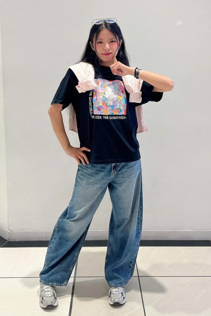 Футболка с принтом Labubu POP MART UT UNIQLO 1159851116 (Черный L)