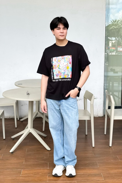 Футболка с принтом Labubu POP MART UT UNIQLO 1159851116 (Черный L)