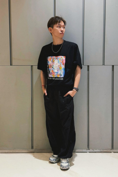 Футболка с принтом Labubu POP MART UT UNIQLO 1159851116 (Черный L)