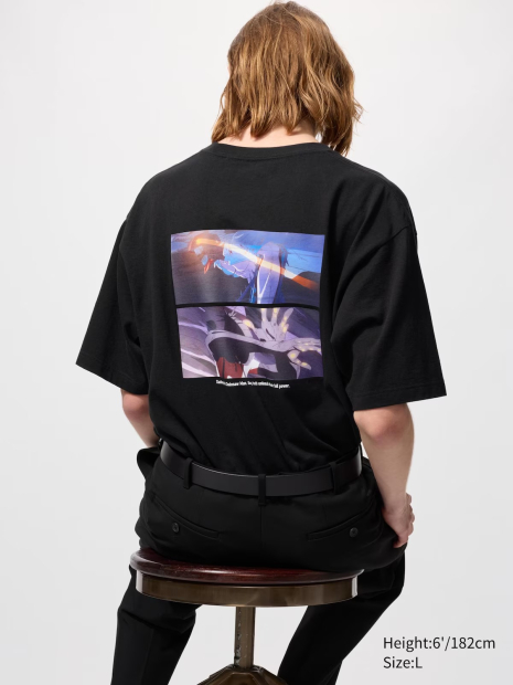 Футболка UNIQLO с принтом Chainsaw Man 1159851118 (Черный S)