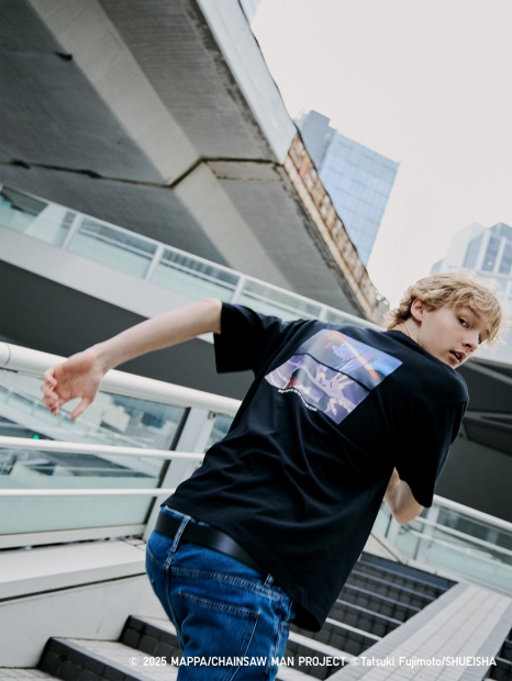 Футболка UNIQLO с принтом Chainsaw Man 1159851118 (Черный S)