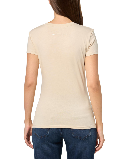 Женская футболка Armani Exchange с логотипом 1159851122 (Бежевый M)