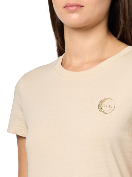 Женская футболка Armani Exchange с логотипом 1159851122 (Бежевый M)