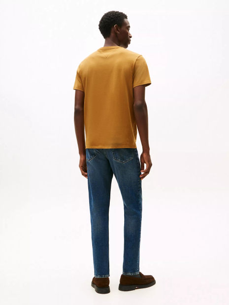 Чоловіча еластична футболка Tommy Hilfiger з логотипом та назвою бренду 1159851217 (Коричневий L)