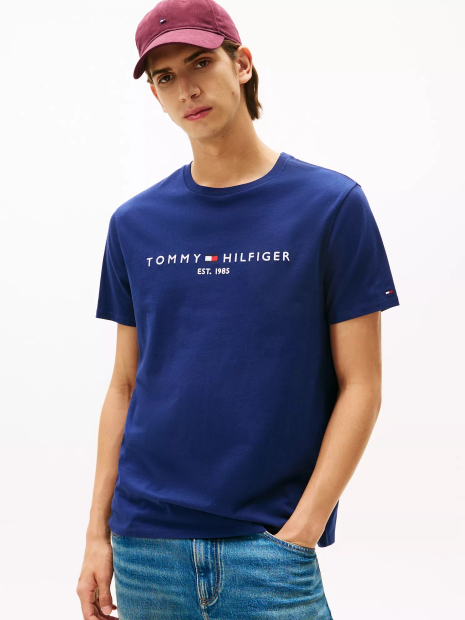 Жіноча футболка Tommy Hilfiger з вишитим логотипом 1159851228 (Синій L)