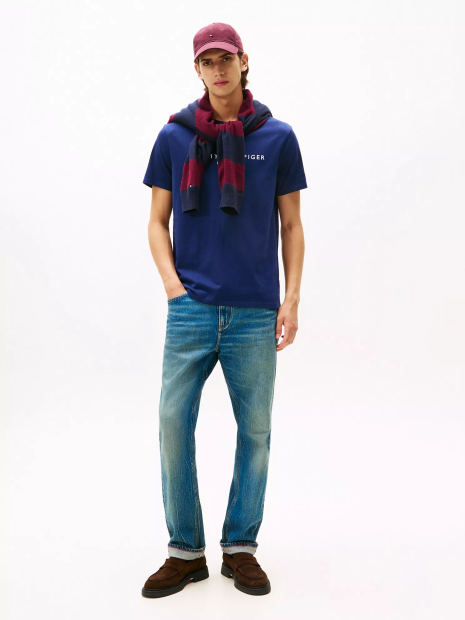 Жіноча футболка Tommy Hilfiger з вишитим логотипом 1159851228 (Синій L)