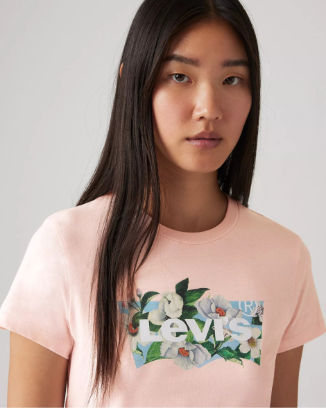 Женская футболка Levi's с принтом 1159851278 (Розовый S)
