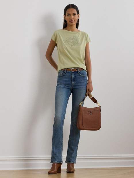 Женская футболка Ralph Lauren с вышивкой 1159851358 (Зеленый S)