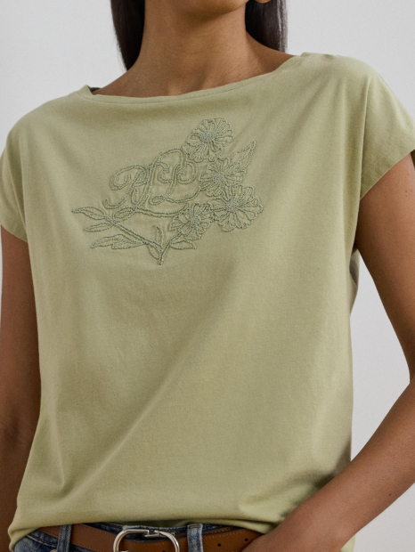 Женская футболка Ralph Lauren с вышивкой 1159851358 (Зеленый S)