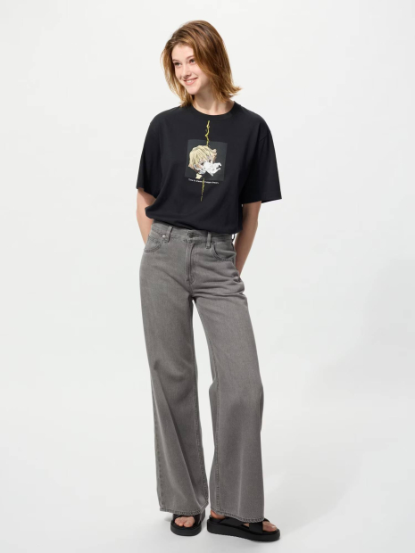 Футболка Demon Slayer: Kimetsu no Yaiba UNIQLO с принтом Zenitsu 1159851361 (Черный S)