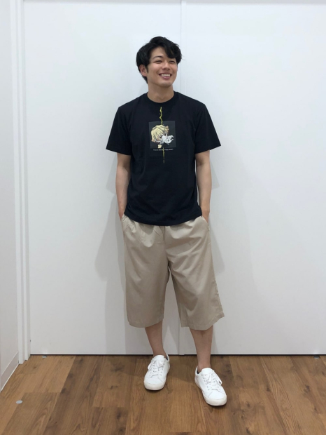 Футболка Demon Slayer: Kimetsu no Yaiba UNIQLO с принтом Zenitsu 1159851361 (Черный S)