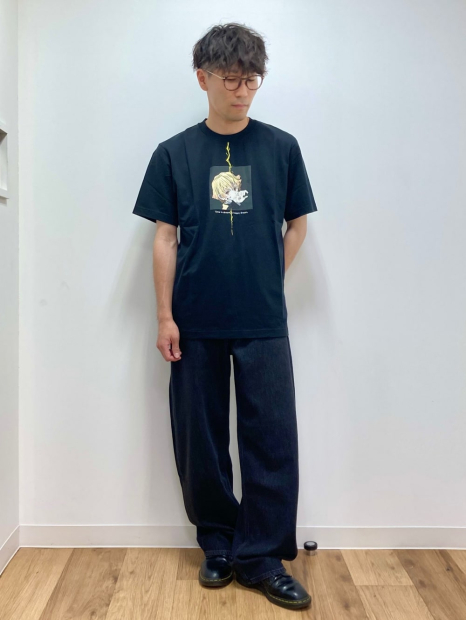 Футболка Demon Slayer: Kimetsu no Yaiba UNIQLO с принтом Zenitsu 1159851361 (Черный S)