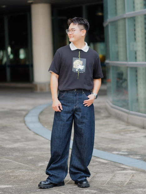 Футболка Demon Slayer: Kimetsu no Yaiba UNIQLO с принтом Zenitsu 1159851361 (Черный S)