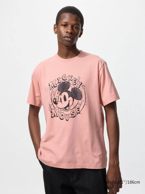 Футболка UNIQLO с Mickey Mouse Disney 1159851366 (Розовый 3XL)