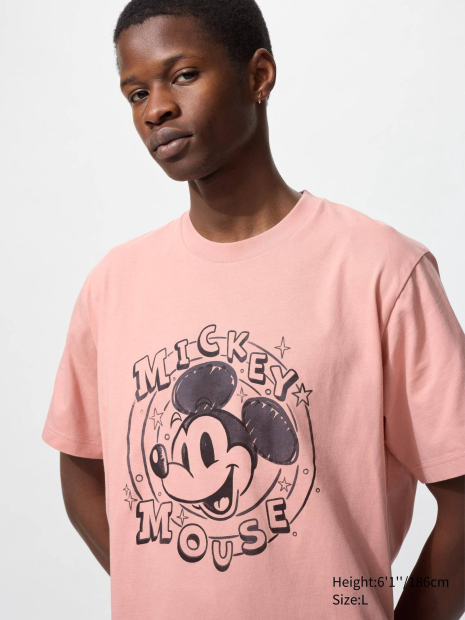 Футболка UNIQLO с Mickey Mouse Disney 1159851366 (Розовый 3XL)