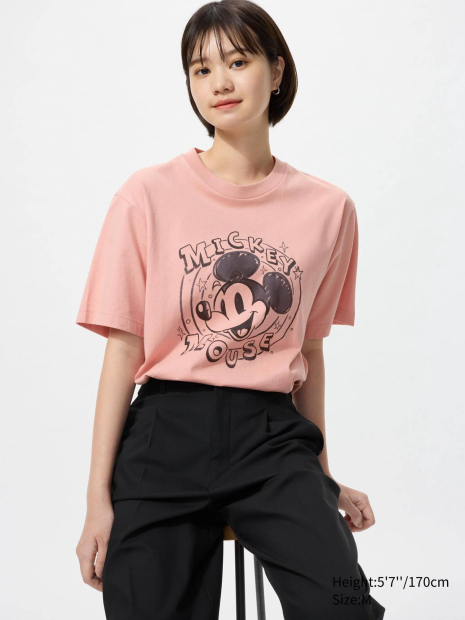 Футболка UNIQLO с Mickey Mouse Disney 1159851366 (Розовый 3XL)